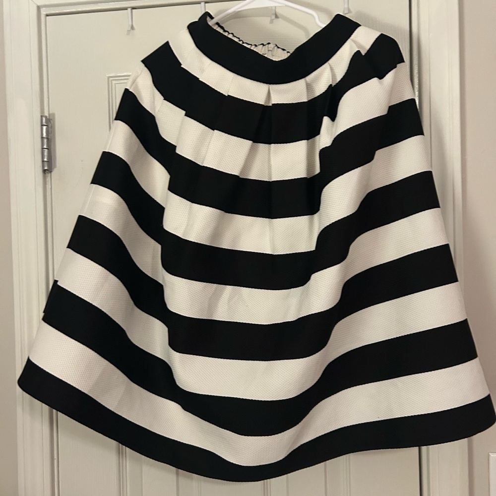 Black and White Striped Women's Skirt